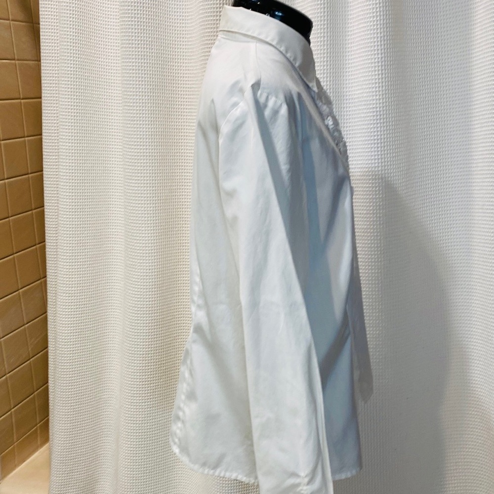 Pendleton White Ruffle Tuxedo Button Down Shirt 12 - image 7